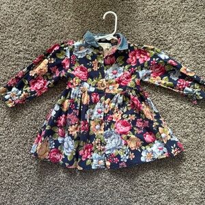 Vintage baby beluga New York Floral baby girl dress
